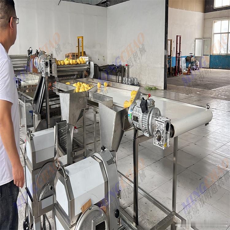 土豆切丝机介绍

土豆切丝机属于根茎类商用切菜设备，主要用于土豆切丝加工，更换刀盘可实现切片、切条、切丁，广泛用于食堂、餐饮后厨、净菜加工厂、预制菜企业等场景。
工作原理
设备依靠电机驱动刀盘高速旋转，将去皮洗净的土豆投入进料口，物料经过精密不锈钢切丝刀组，依靠机械切削完成切丝作业； ​