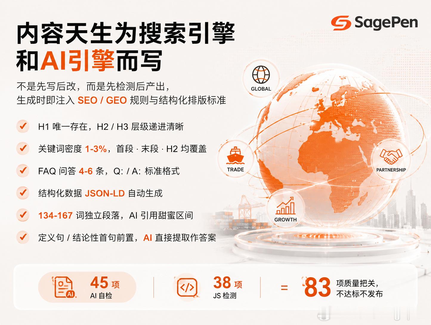 🔥外贸人，你的询盘成本还在涨吗？
听说，20256年做外贸独立站，有三个新 reality：
📉 流量变贵了：Google广告费上涨，自然流量更难做。
🤖 用户变聪明了：采购先用AI搜索，再用Google，最后才联系你。
⏰ 效率是生命：业务员没时间写文章，老板没预算养写手。

怎么办？
看看同行在用SagePen思 ​