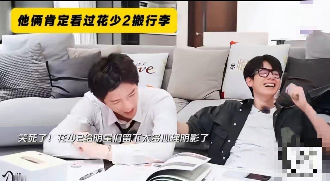 在《花儿与少年5》中，胡先煦和王安宇因清点出25个行李箱当场崩溃，被网友调侃将《花儿与少年2》当作“参考文献”，实则是这对导游提前研究“花学”名场面、刻意规避冲突的应激反应。  一、名场面触发应激反应