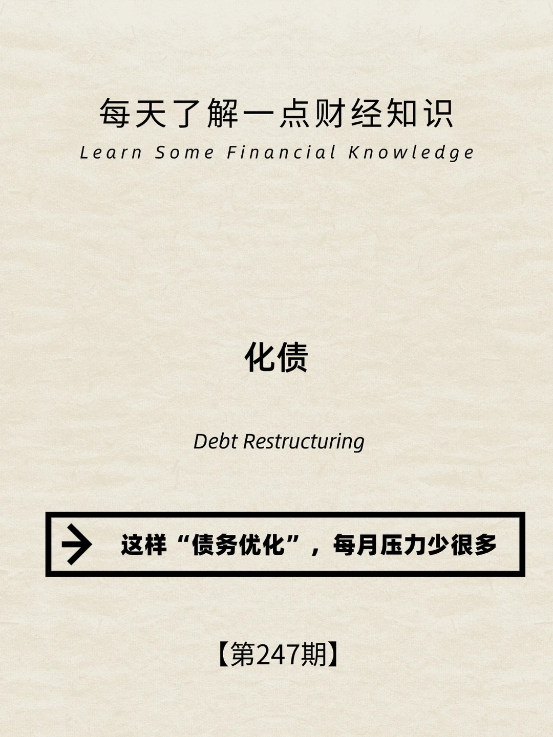 财经小常识第247期:这样“债务优化”，每月少