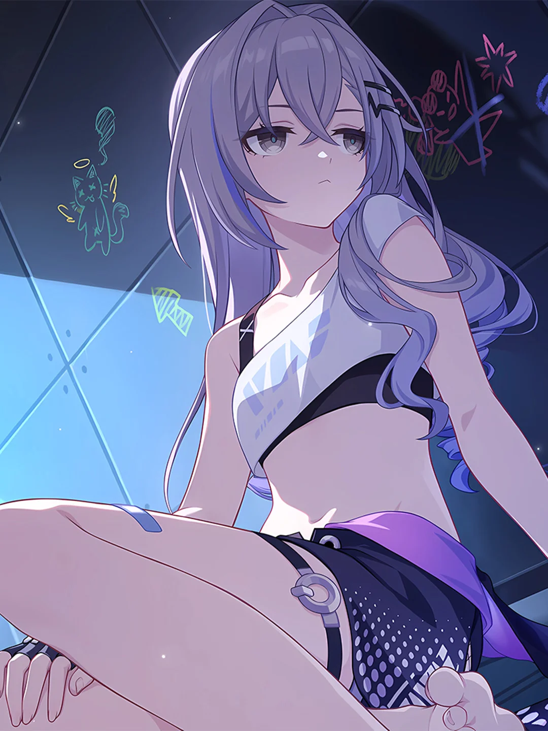 银狼头发披下来好乖啊！顺毛狼宝像块小蛋糕