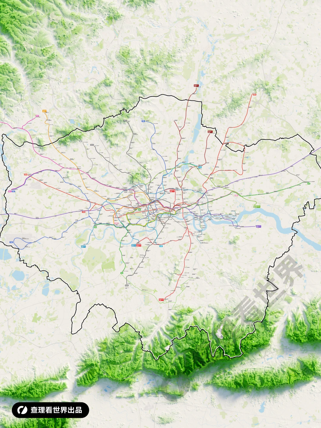 大伦敦都市圈轨道交通地图