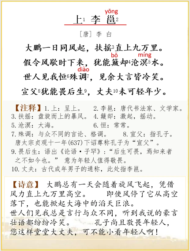 古诗词解析 | 李白《上李邕》