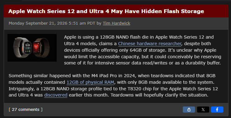 听说iPad mini8的屏幕，
有可能120Hz屏幕锁60Hz？

前有苹果128G存储锁64G的案例，
听说过的也就不觉得奇怪了[二哈]。

再有比如2024年发布的iPad Pro M4版本，
实际的内存颗粒是12G，
但系统限制了只能使用8G..

依旧Only Apple can do
#iPhone[超话]# ​
