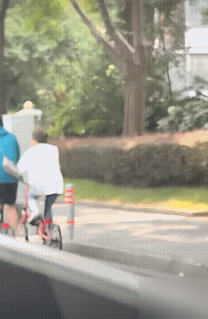 身价过亿的胡歌，终究在街头沦为了背女包的小弟。
9月26日的上海街头，没保镖清场，没豪车接送。胡歌蹬着辆折叠车，大梁上坐着3岁的女儿。老婆黄曦宁穿着瑜伽裤，骑辆粉色单车在旁边并排走。
一见有人举手机，他本能地伸手死死捂住女儿的脸，肩上还歪挂着老婆的女士包。护娃、背包，这熟练度，绝不是一天两天能装