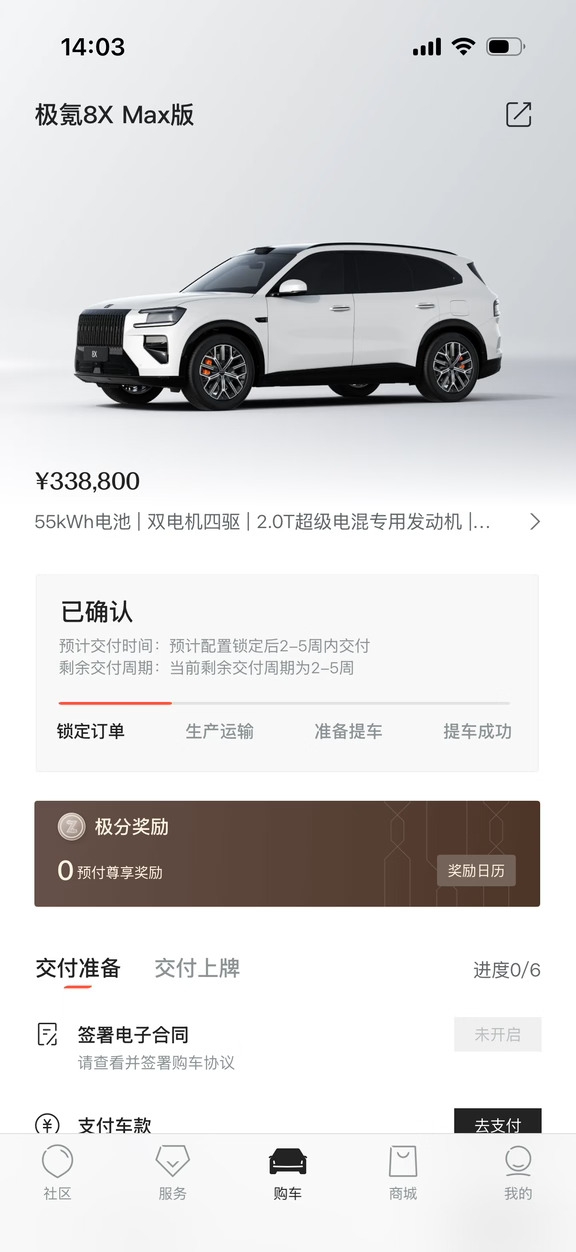两年内的第四辆车 极氪8x