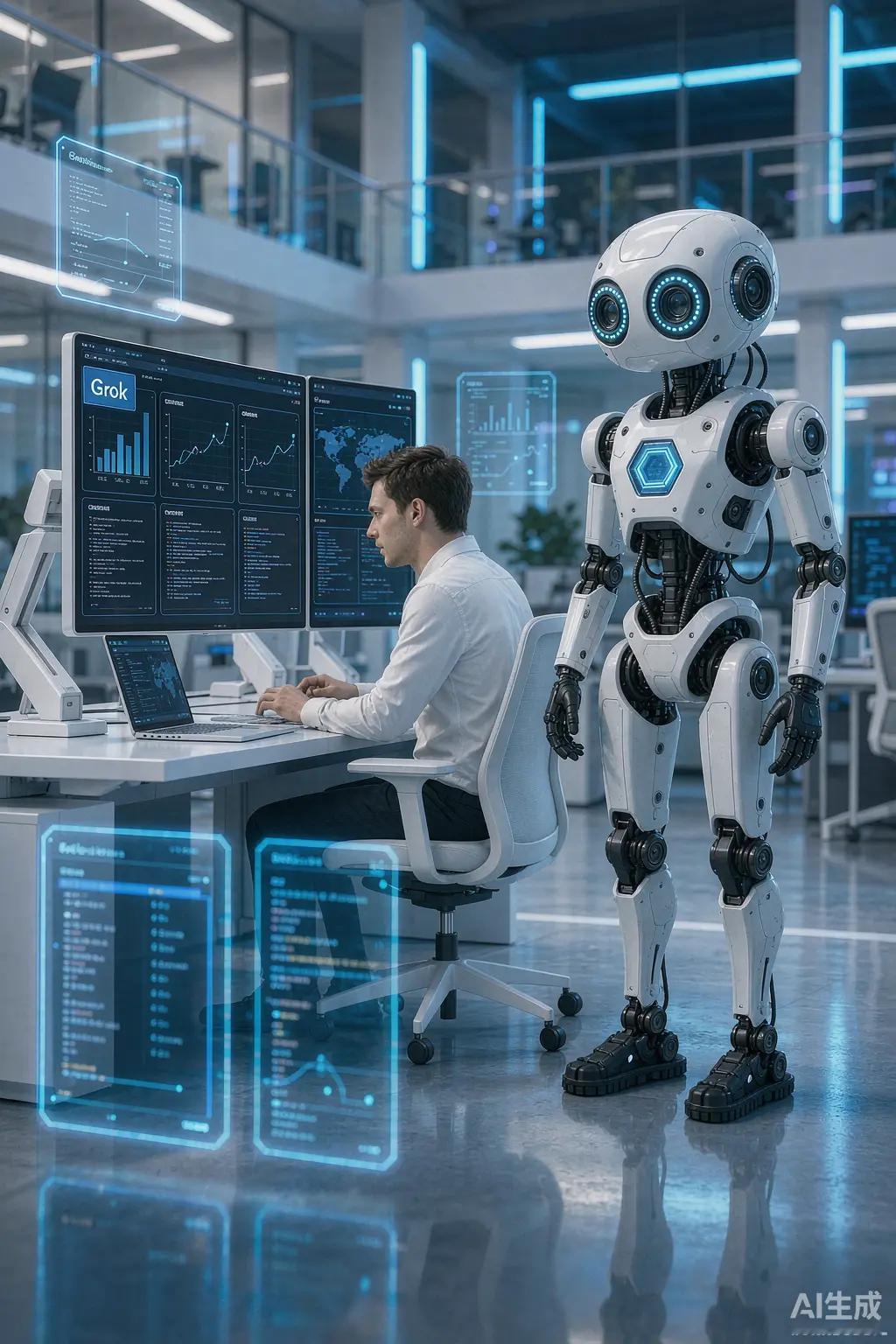 xAI发布Grok Bot！AI同事来了。xAI发布Grok Bot测试版了！提供持久AI队友，能自己登录工具完成多步骤任务。24/7自动运行，学习用户工作流程。这是要给每个公司配个AI同事？