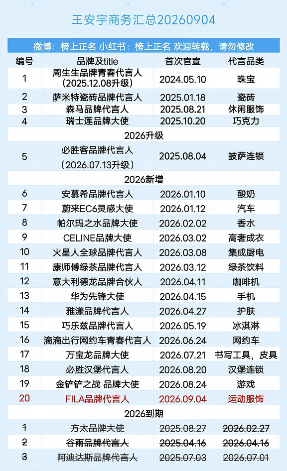 王安宇商务汇总（20个）20260904