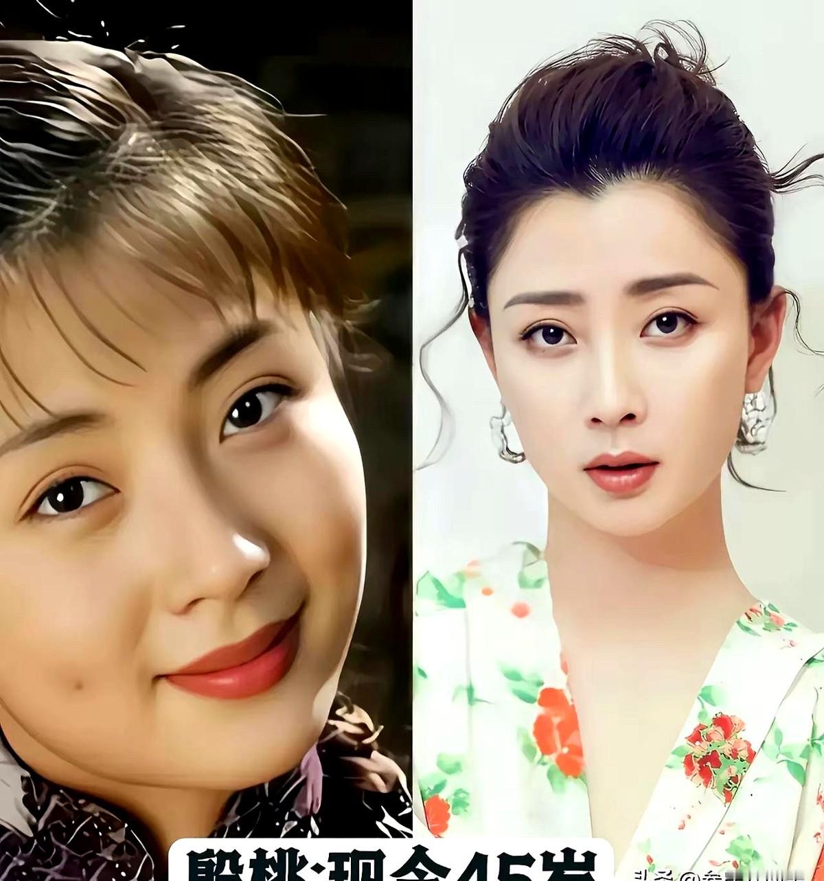 看完45岁殷桃和48岁陈数，才发现女演员的顶级魅力根本不是硬撑少女感。

殷桃演《搭错车》时还是满脸胶原蛋白。这两年交出《鸡毛飞上天》骆玉珠和《人世间》郑娟，刻画入木三分。不靠厚滤镜，状态全在稳扎稳打的演技里。

陈数刚出道偏素雅，现在48岁反而沉淀出高级感。从《暗算》《铁梨花》到《完美关系》，她演