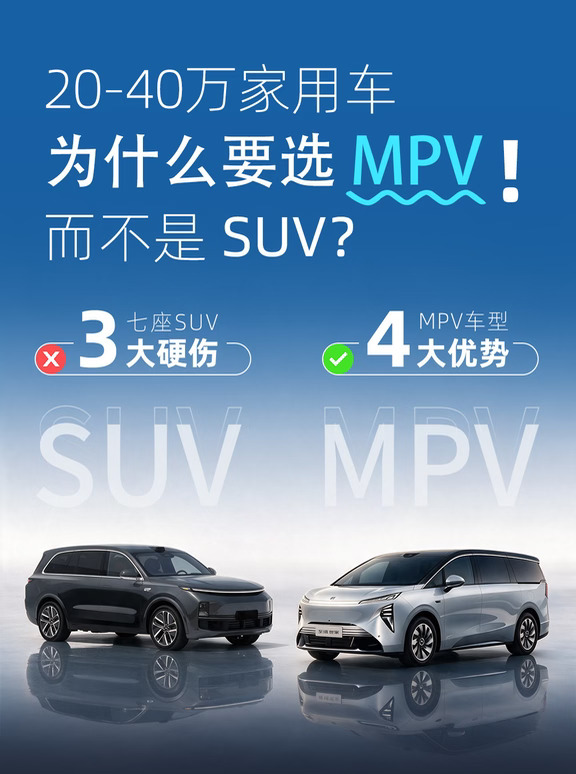20-40万家用车，为什么要选MPV！而不是SUV？