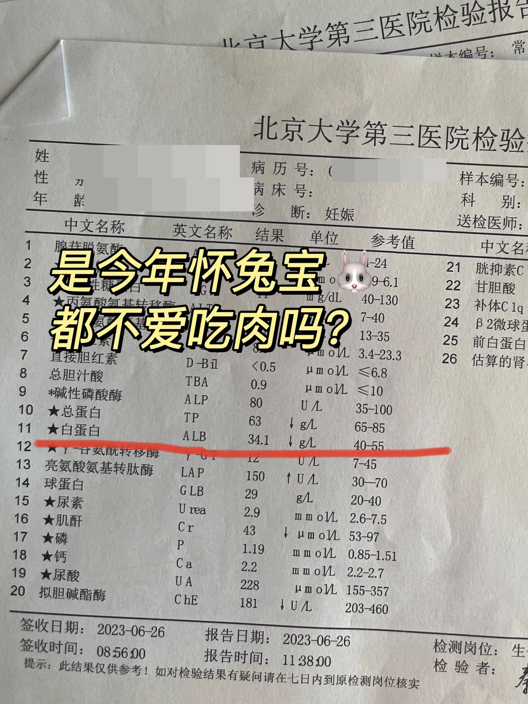 今年怀兔宝都不爱吃肉吗🤦总蛋白偏低❗️
