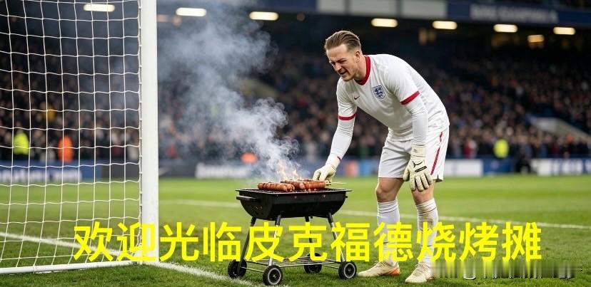 皮克福德：我要是不把烧烤摊支起来，我会感冒的

皮克福德这晚像“被进攻群抢走台词”的门将：英格兰7-0 克罗地亚，他拿到零封，却几乎没机会当主角。前半场英格兰八分钟就撕开防线，凯恩、贝林厄姆、戈登、萨卡连番庆祝，镜头永远往前场跑；皮克福德站在门前，像看同事开庆功会的保安。