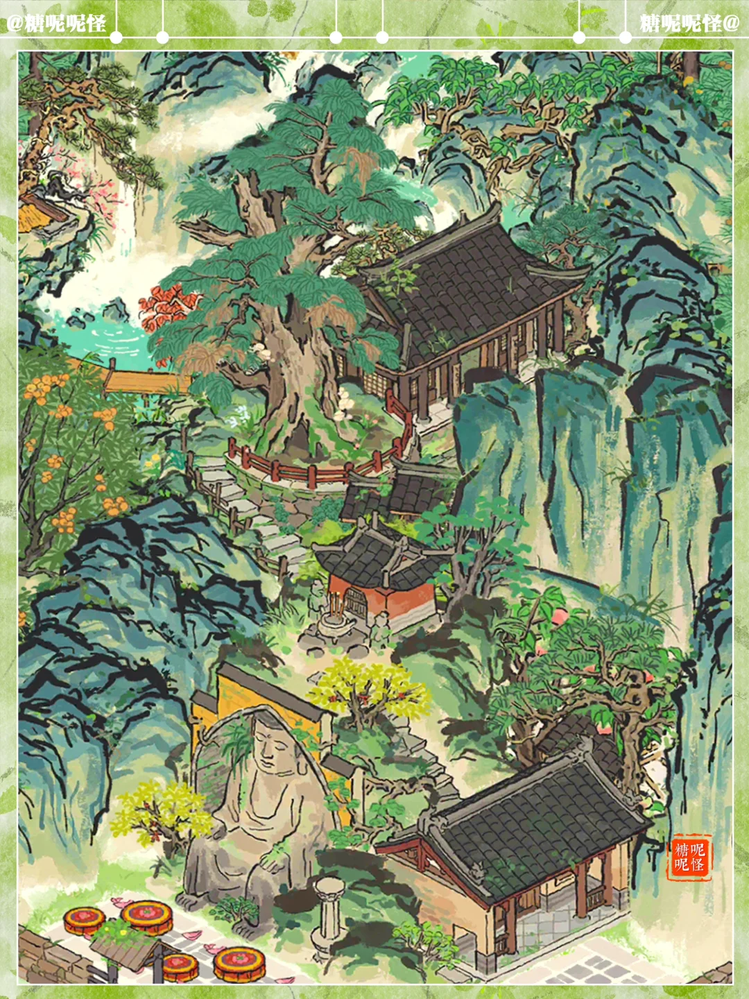 倚岩大佛+时思寺，拾级而上直达时思寺‼️