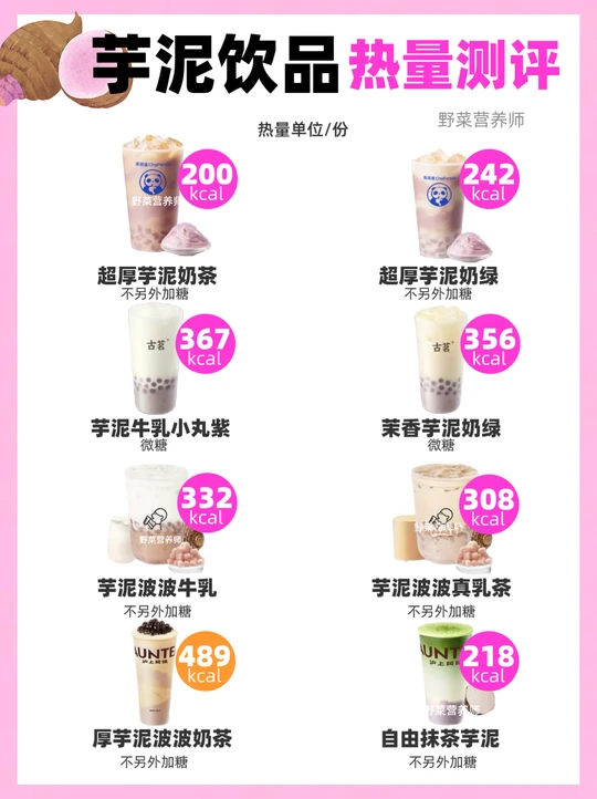 芋泥脑袋进❗️芋饮品热量测评🔥点单攻略