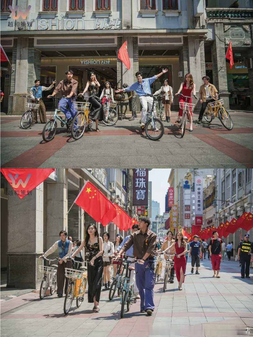 焦糖色的广州，适合和莫曼顿一起慢慢骑。🚲✨  车轮穿过西关骑楼，晚风...