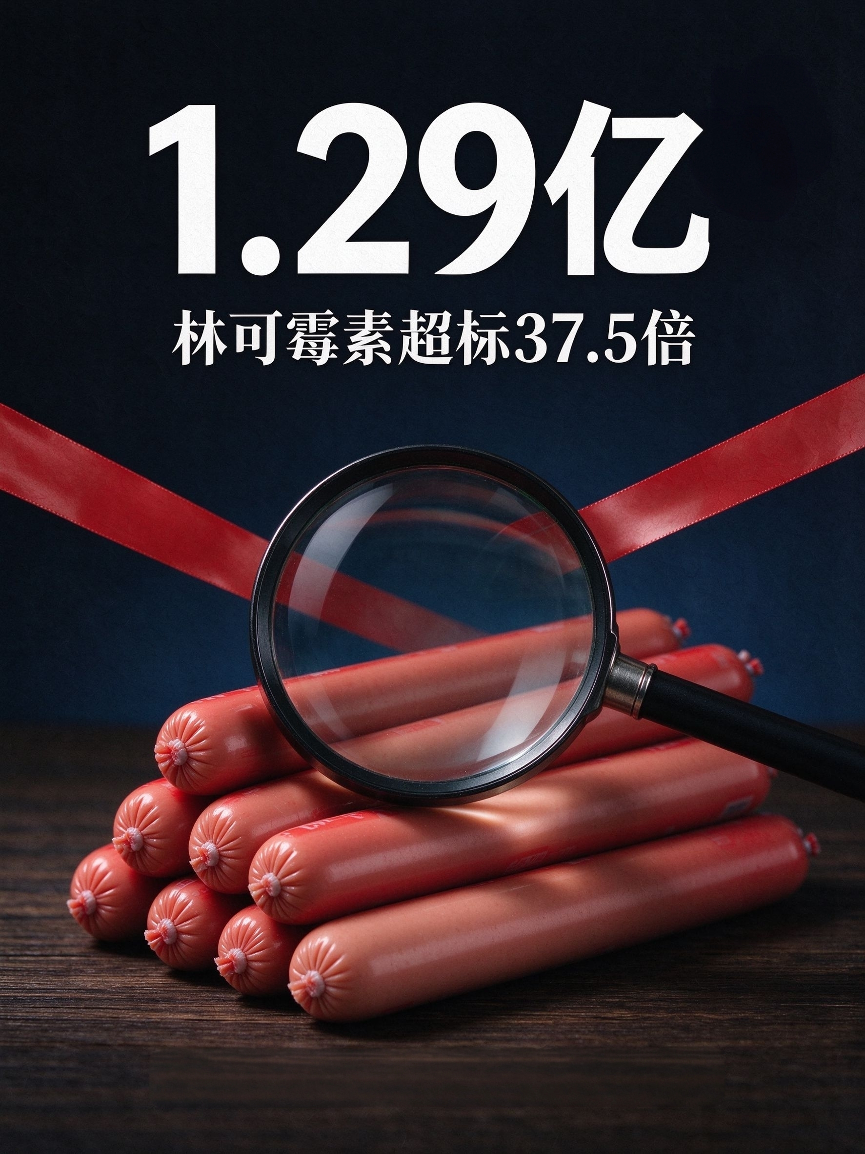 #双汇被罚1.29亿#双汇被罚1.29亿，比罚款更要紧的是信任！肉制品龙头双汇，这次栽在了一根猪后鞧肉上[黑线]
 
2025年8月的抽检里，望奎双汇生产的猪后鞧肉检出林可霉素残留7700μg/kg，国标限值是200，超标37.5倍。910头生猪，货值170万，一路溯源到超市货架。
 
罚单10月9日落地：公司+子公司+四位高 ​