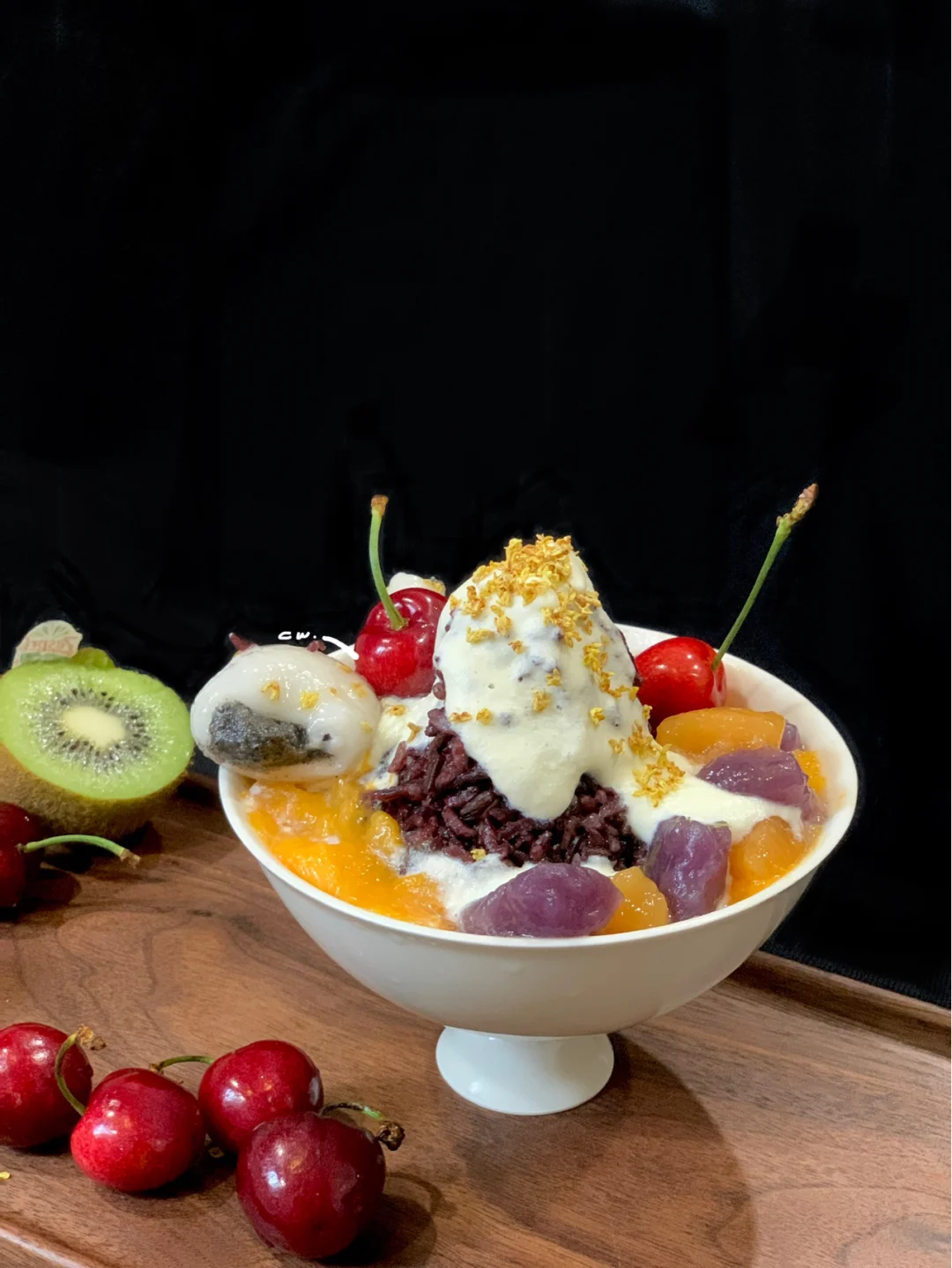 茫茫椰香紫米雪山❄️🥭芝麻圆子