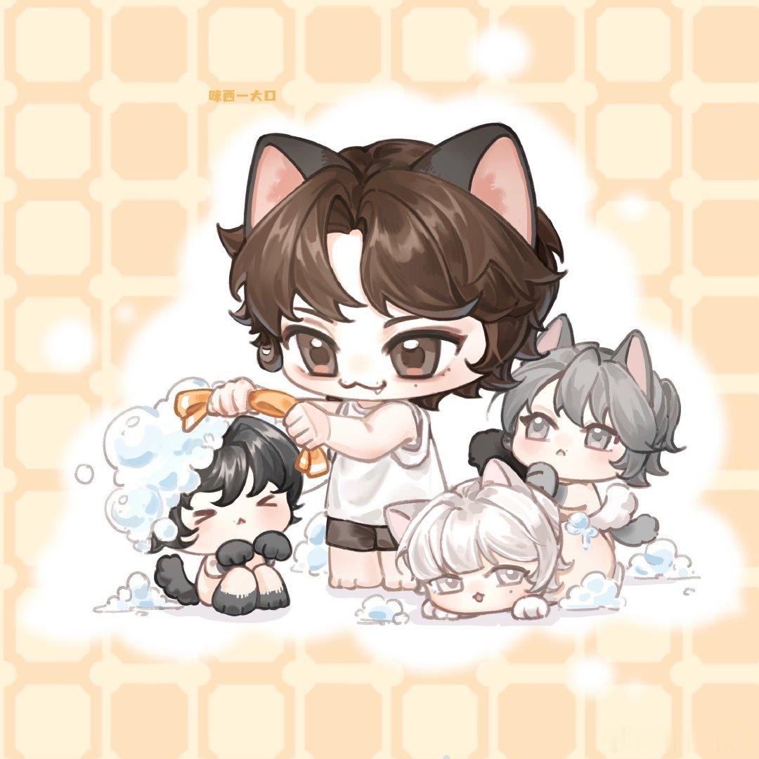 #JUN文俊辉[超话]#  🐱#文俊辉# 
给咪洗澡 ​