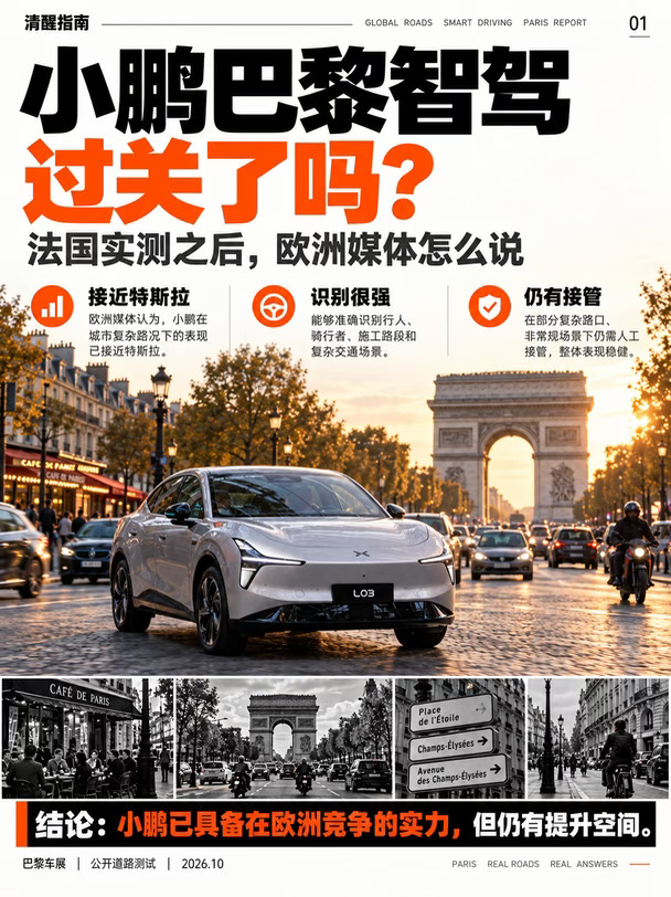 🔥正面对决！小鹏巴黎智驾过关了吗？