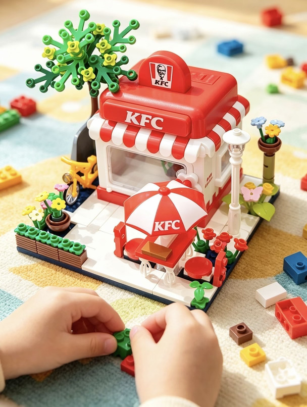 🌸KFC积木拼搭，开启童趣美食冒险！