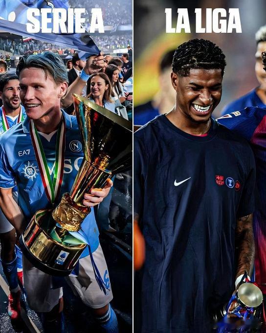 ESPN消息：拉什福德和麦克托米奈在离开曼联后，都已成功赢得联赛冠军。...