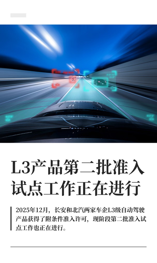 L3自动驾驶产品第二批准入试点工作正在进行