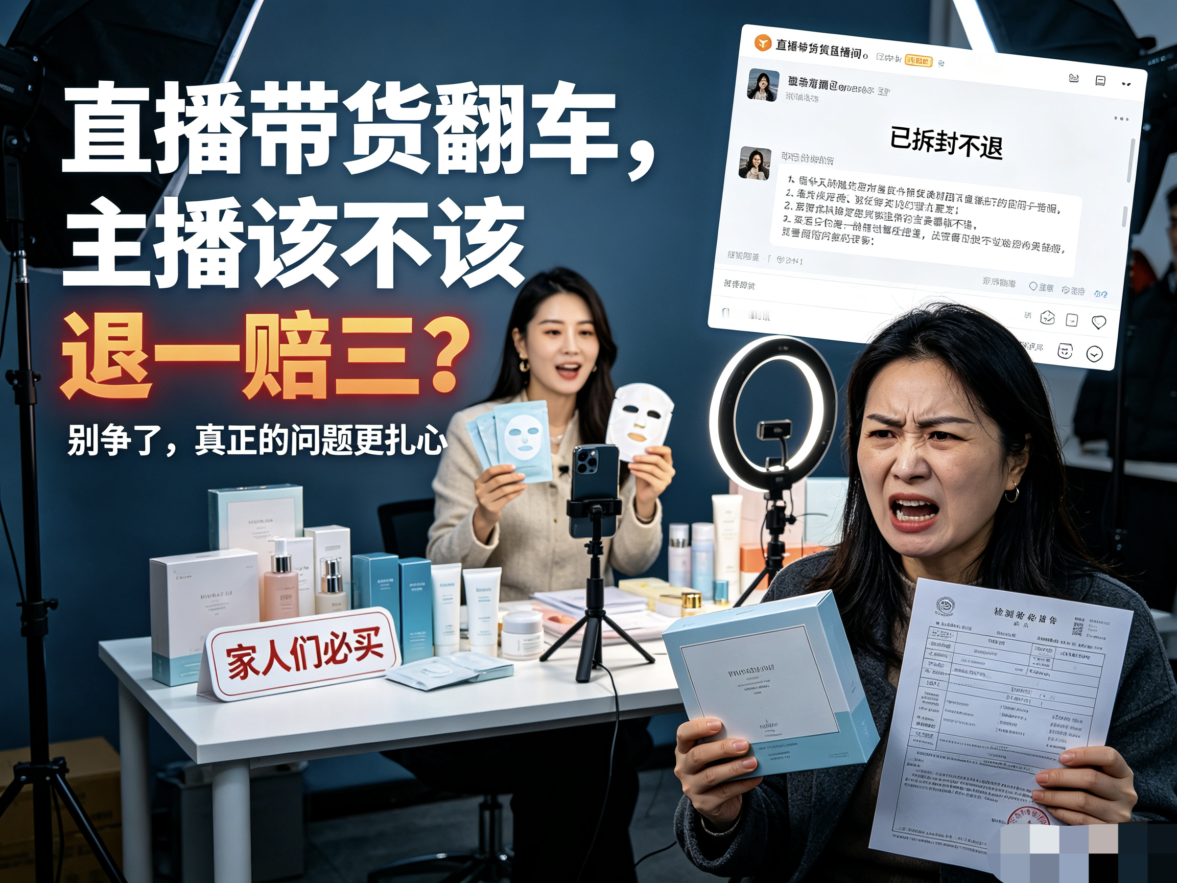 直播带货翻车，主播该不该退一赔三？别争了，真正的问题更扎心