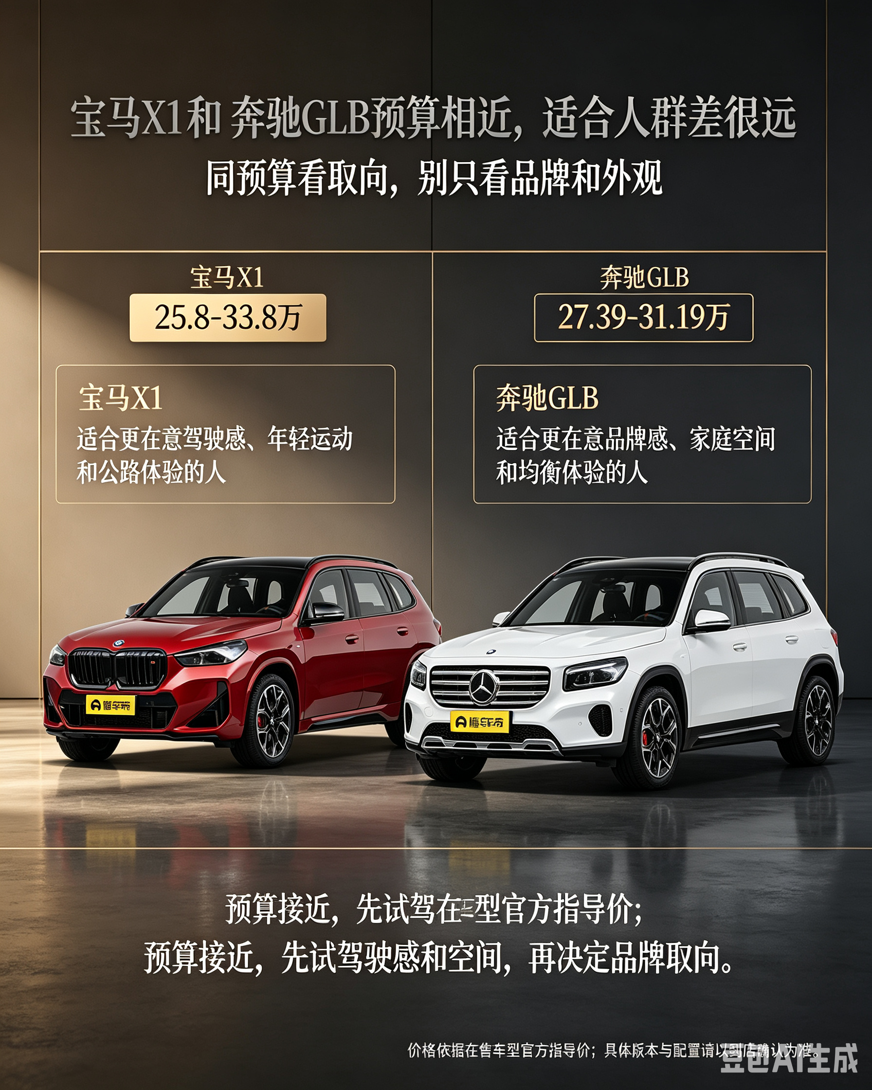 同预算选宝马X1还是奔驰GLB