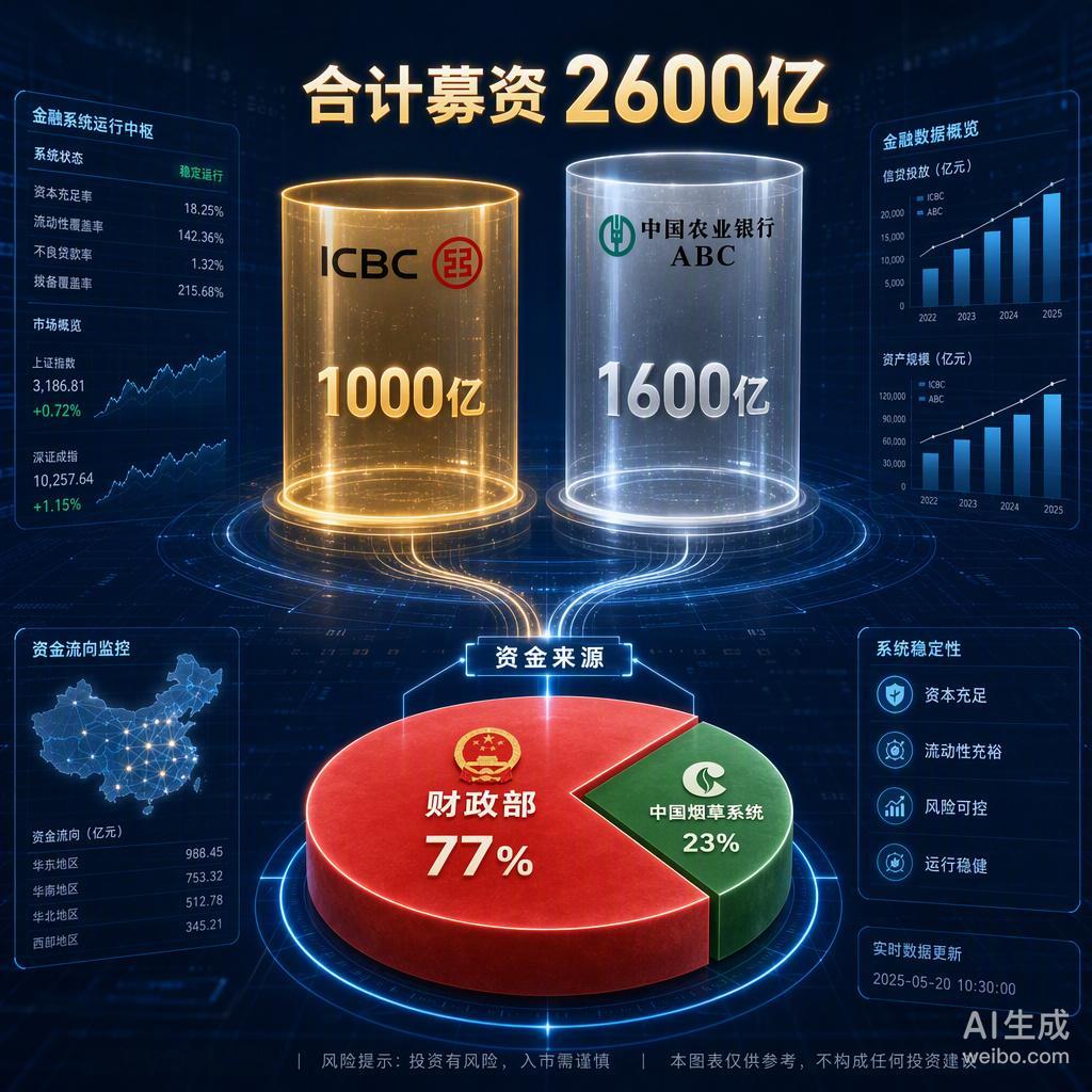 工行农行这次合计募资2600亿，我看这不像是在“圈钱”，更像是在给国家金融系统的底层代码打一个紧急补丁。

在AI和全球竞争这么卷的当下，金融系统就是那个跑着所有应用的操作系统。巴塞尔协议III的要求越来越严，就像系统对内存和安全性的最低配置要求一直在涨。如果核心一级资本不够，整个系统在高 ​