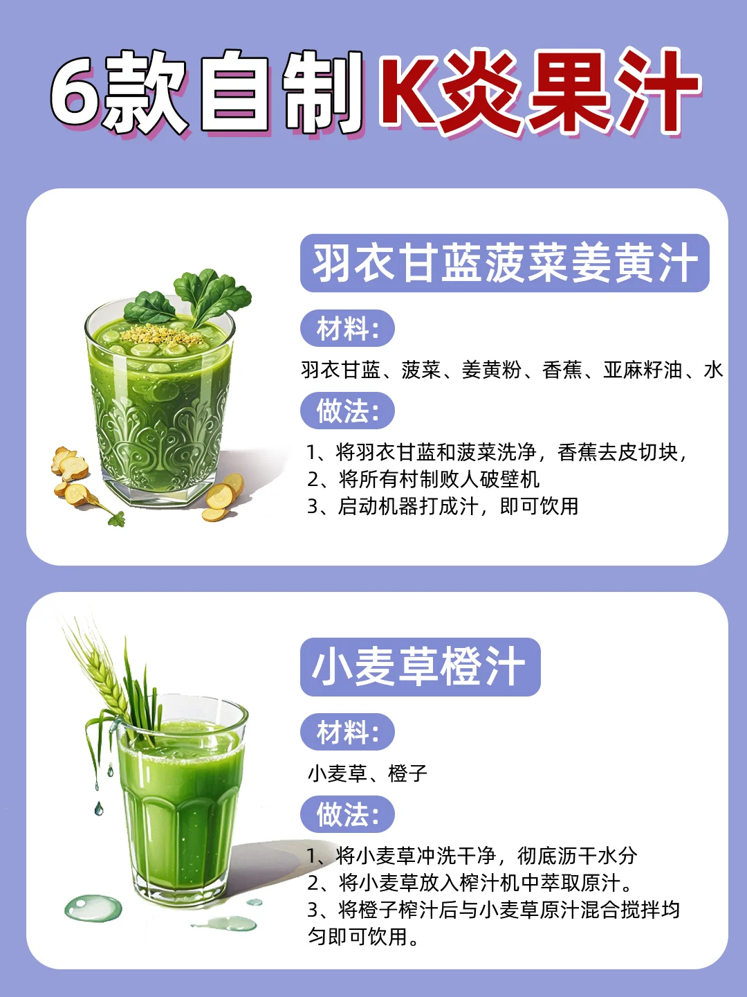 6⃣️款自制抗炎果汁，好气色喝出来