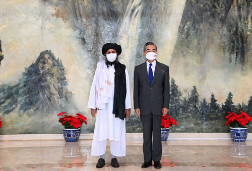 王毅會見阿富汗塔利班政治委員會負責人巴拉達爾-圖2