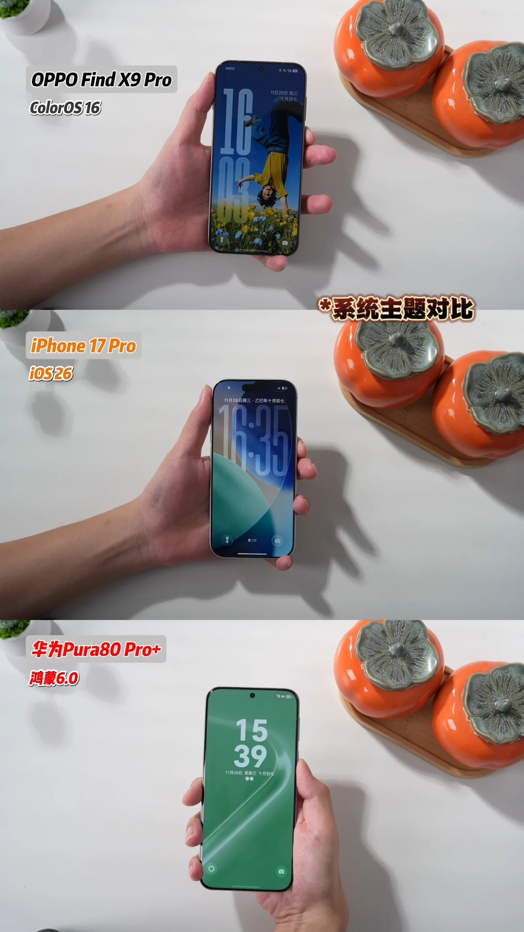 三大系统同台PK，差别还是挺大的