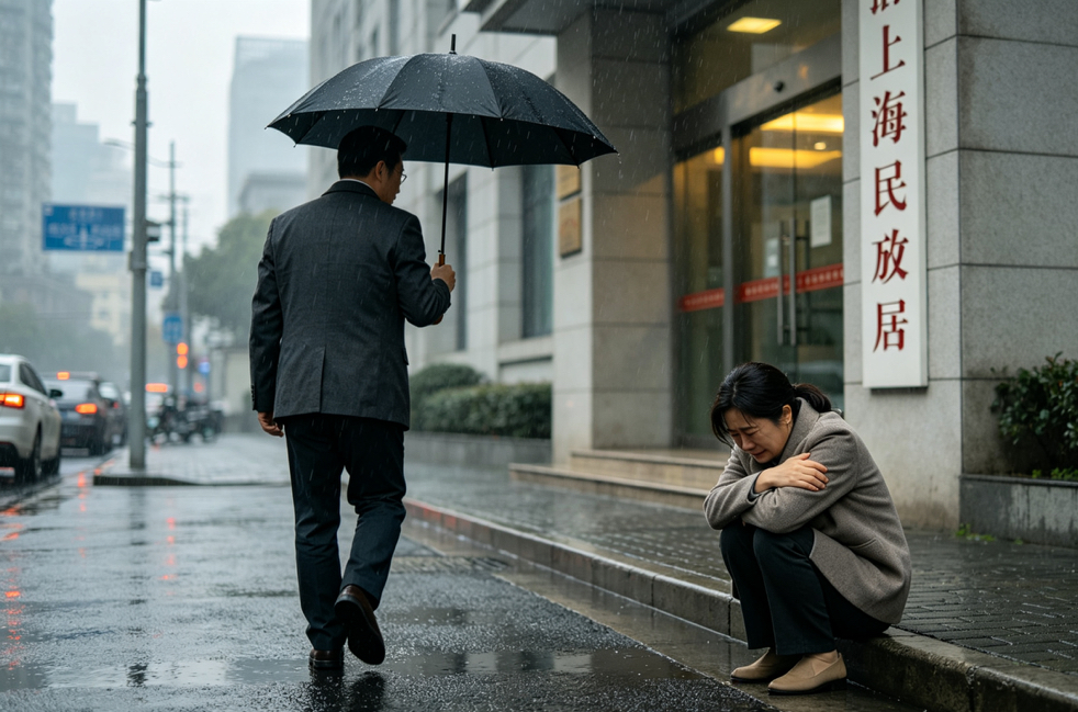 上海夫妻办完离婚挥手告别，妻子转身蹲地痛哭，不料下一秒却超暖心

见过太多撕破脸皮、恶语相向的离婚结局，总以为成年人的分开，都是攒够失望、彻底心寒后的决绝，只剩下冷漠和算计。

直到看见上海这对夫妻的离婚一幕，我才明白：原来世间还有一种分开，不是因为背叛、不是因为不爱，只是败给了生活、磨合和现实，满
