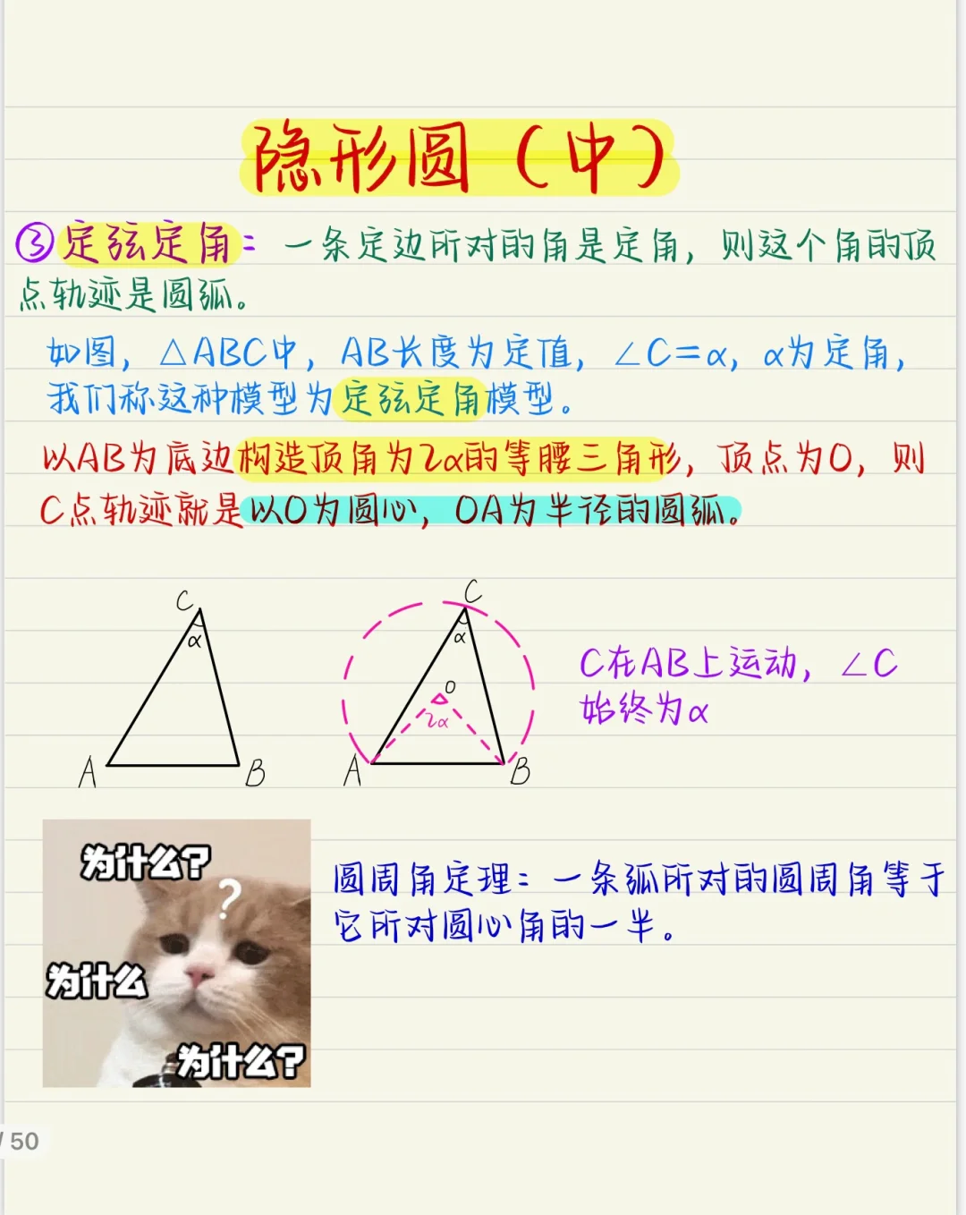 经典模型：隐形圆（中） “定弦定角模型”