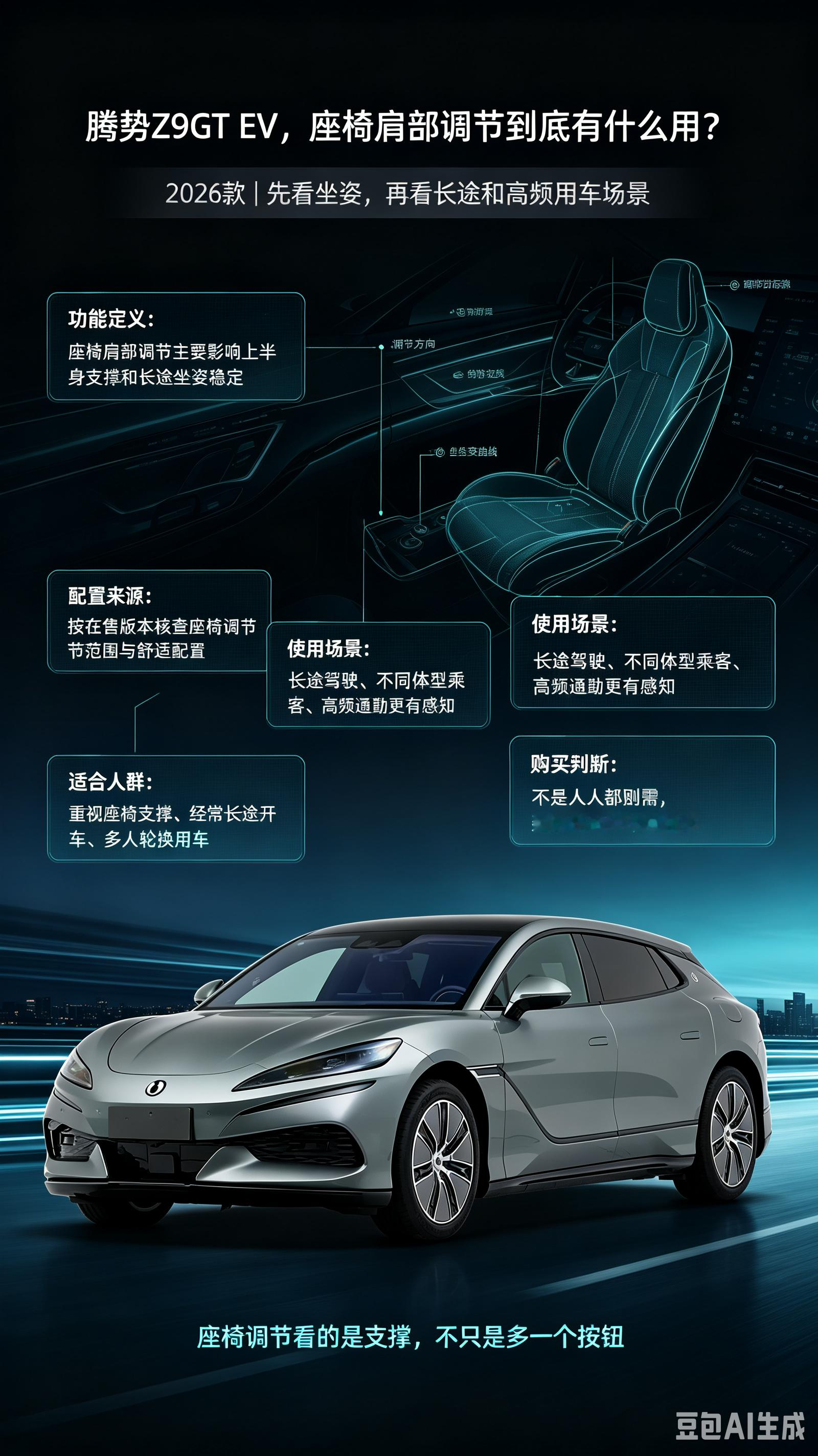 腾势Z9GT EV 肩部调节到底好用吗