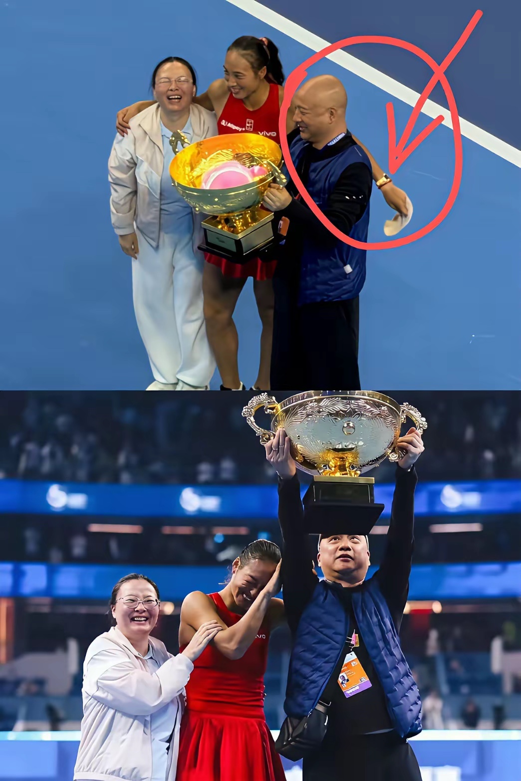 原来不是郑钦文不懂事
​是我们不懂事了哈哈哈哈
​昨晚看到郑钦文突然把她爸爸帽子扯掉，还在想这孩子怎么在这么正式的场合还这么调皮
​老父亲戴个帽子就为了遮住光头，你还给他摘掉，这跟扯人脸面有啥区别
​结果查了一下才发现，原来是那个帽子上面有其他品牌的Logo！
​我就说为什么，在刚开始她 ​