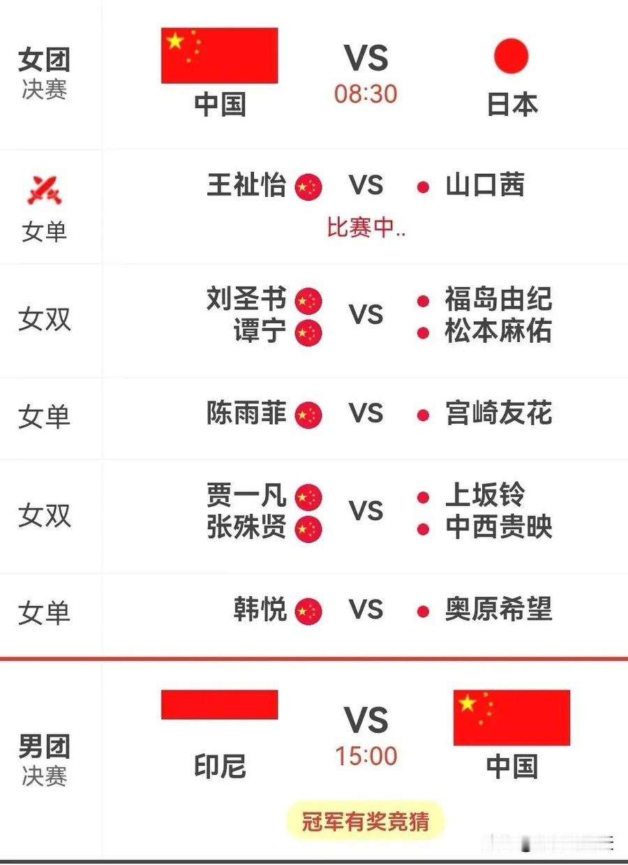 3比0，最理想剧本成真！王祉怡带止痛药80分钟逆转山口茜，圣坛10比17绝境翻盘，陈雨菲21比10收官，中国女羽12年后再夺亚运金牌
王祉怡首局14比21丢掉的时候，场边贾一凡和韩悦的眼泪已经绷不住了。这场球她是在生理期吃着止痛药上场的，80分钟，三局，对手是主场作战的前世界第一山口茜。赛前所有分析