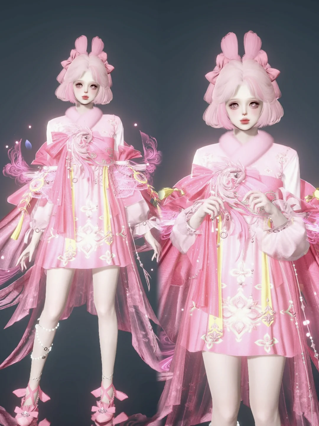 真的会被这个粉色的鱼龙舞萌哭🎀💕