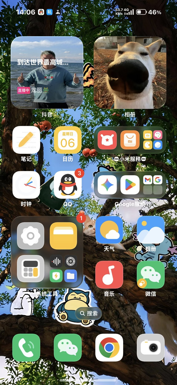 可以看看你们的小米桌面布局吗？顺便展示一波最近自制的图标[偷笑R]#小米手机 #我的手机 #图标#桌面布局分享