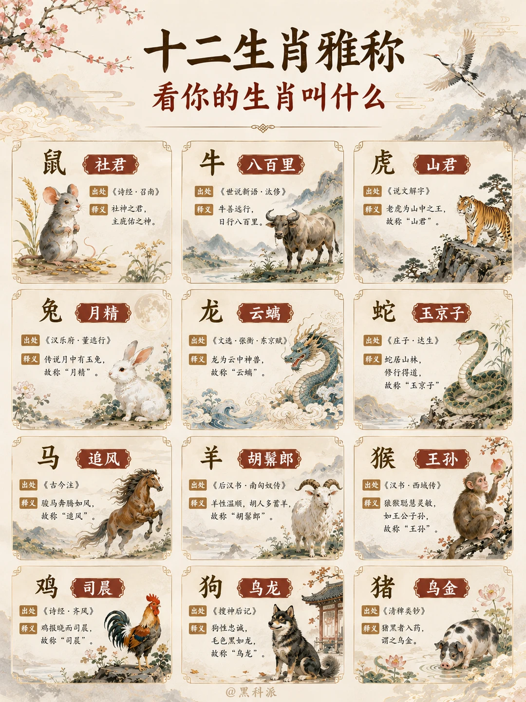 十二生肖雅称，看看你的属相叫什么？