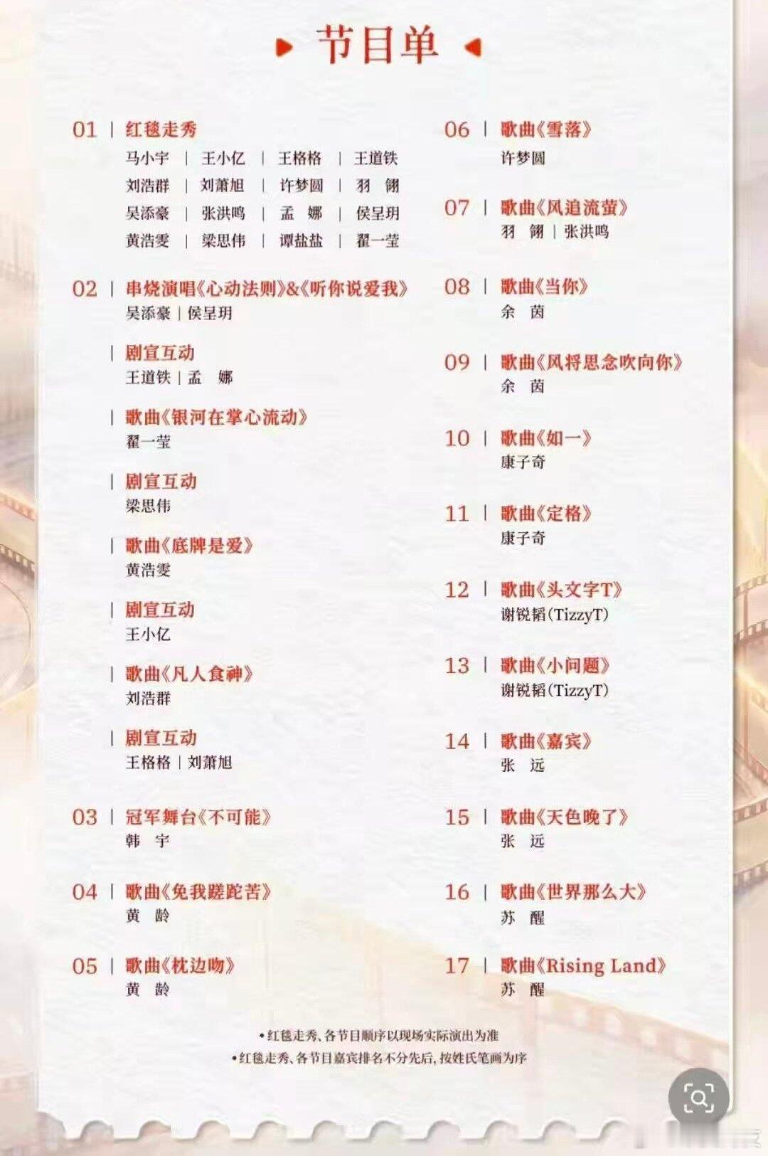 抖音心动追剧盛典今天参加的短人除了走红毯以外

吴添豪 侯呈玥 翟一莹 黄浩雯 刘浩群 许梦圆 羽翎 张洪鸣 余茵 都会进行演唱 ​