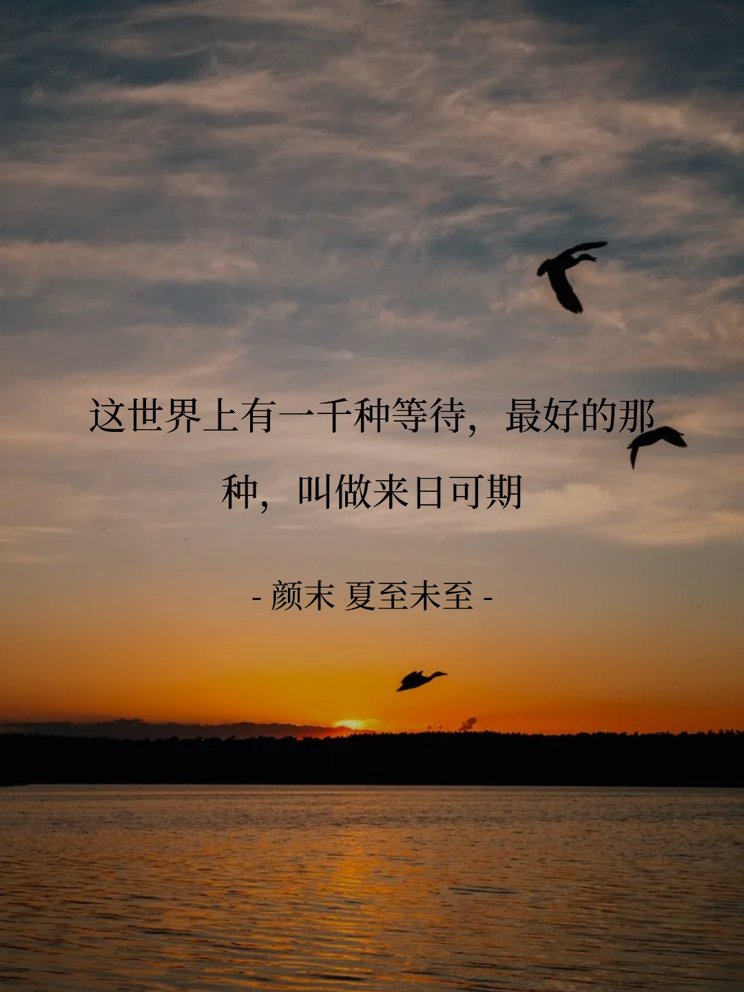 这世界上有一千种等待，最好的那种，叫做来日可期 --夏至未至 ​​​
