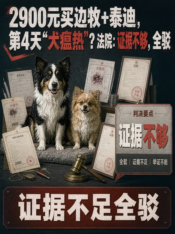 买狗，第4天犬瘟？法院：证据不够全驳