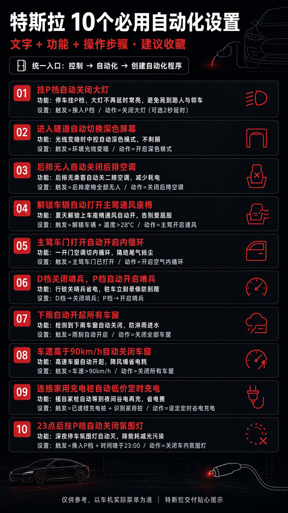 特斯拉10个必备自动化设置，特斯拉车主必看