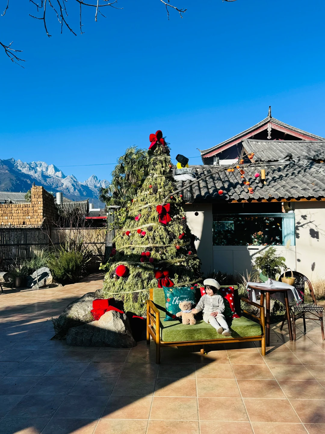 白沙古镇，不用人挤人也可以拍雪山哟！