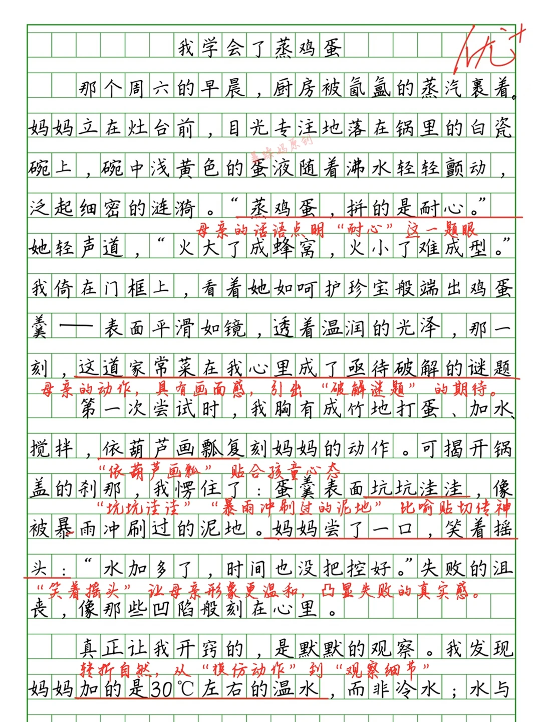 四上五单元习作：《生活万花筒-蒸鸡蛋》
