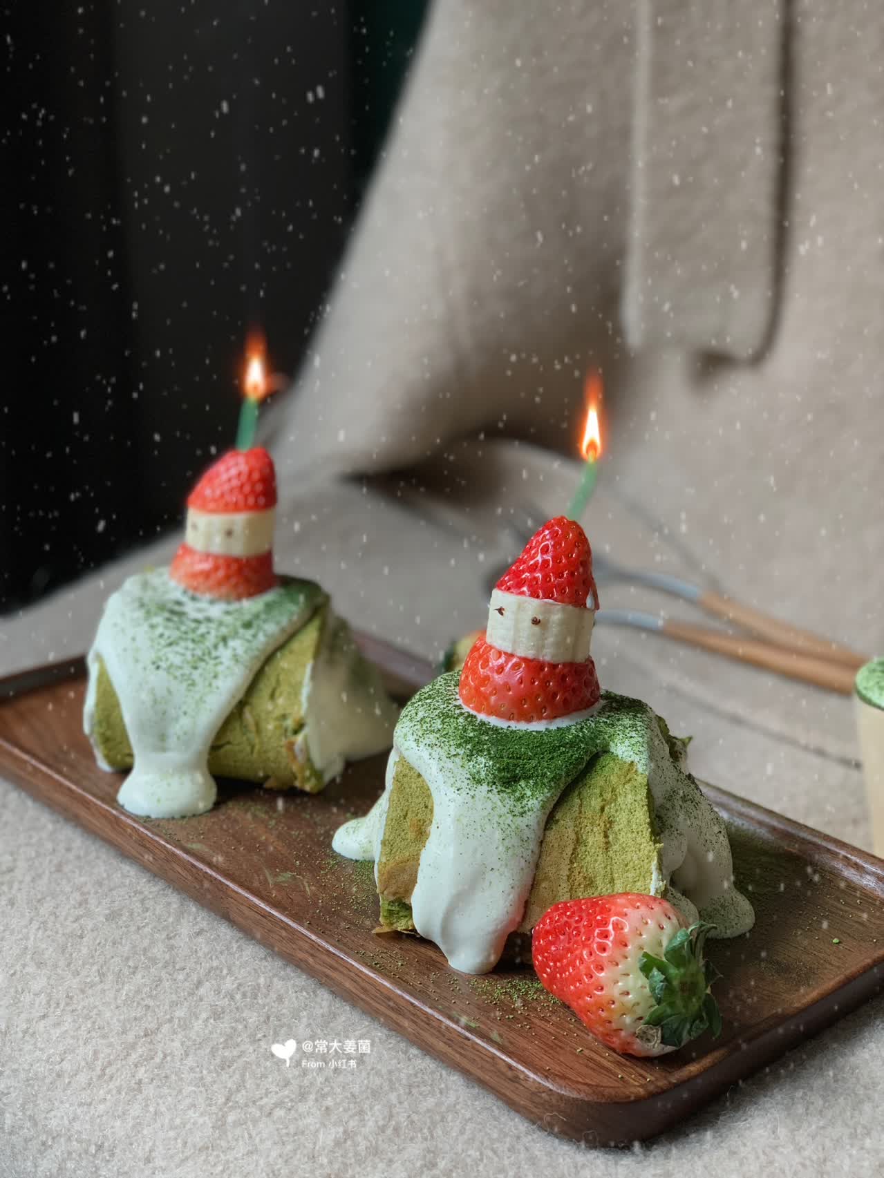 💐Merry Christmas🎅🏻自制雪人奶盖抹茶卷