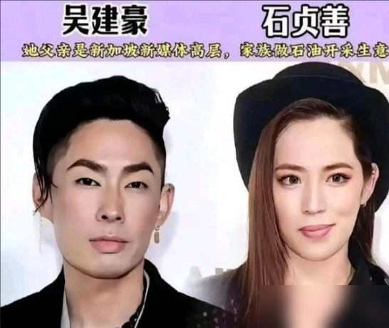 吴建豪当年娶的那位新加坡千金，离了婚才让人看明白，她从头到尾都不需要靠男人翻篇。
石贞善家里做棕榈油生意，身家百亿，弟弟还是萧亚轩前男友。俩人2006年拍MV好上，分分合合拖到2013年才在美国办婚礼。结果婚后不到一年就分居，社交平台上直接开撕，吴建豪连寄两封离婚协议书，她那边律师一句她已无法选择