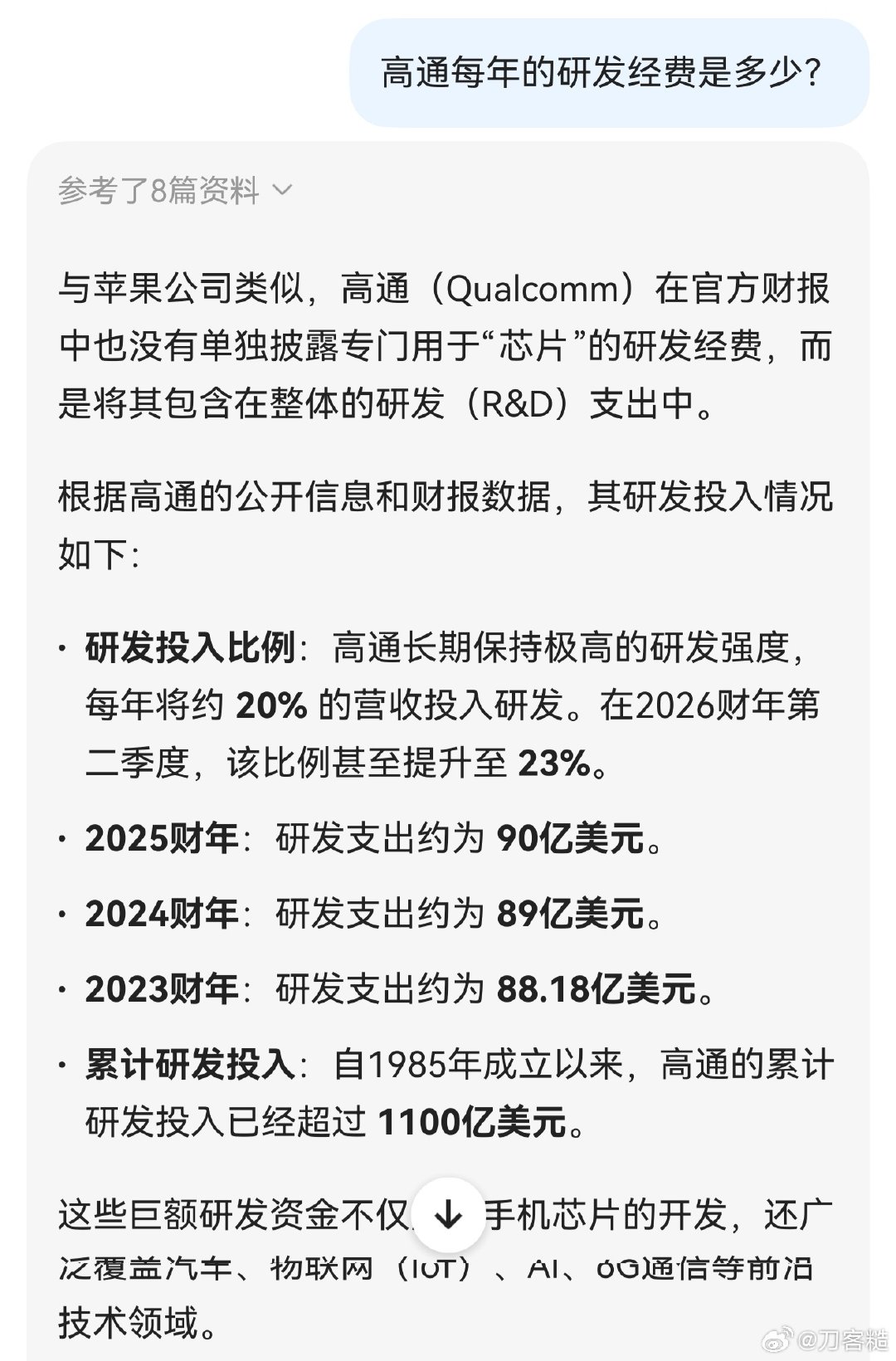#小米大芯片研发费投入超210亿#
我是比较佩服雷军的“性价比研发 ”，用210亿，拳打600亿的高通，脚踢2000亿的苹果，还硬刚1500亿的英伟达，以小小210亿研发，撼动4100亿的美国真科技公司研发，哪个米粉不支持？ ​
