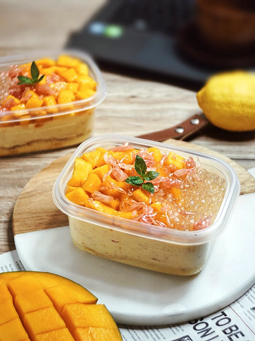 免烤箱甜品🍰果肉多多的杨枝甘露慕斯蛋糕